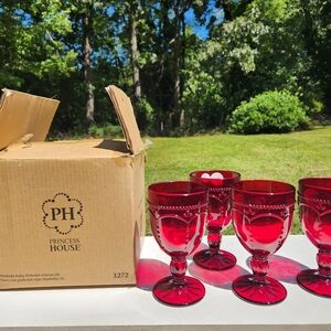 Vintage Princess House red wine glasses